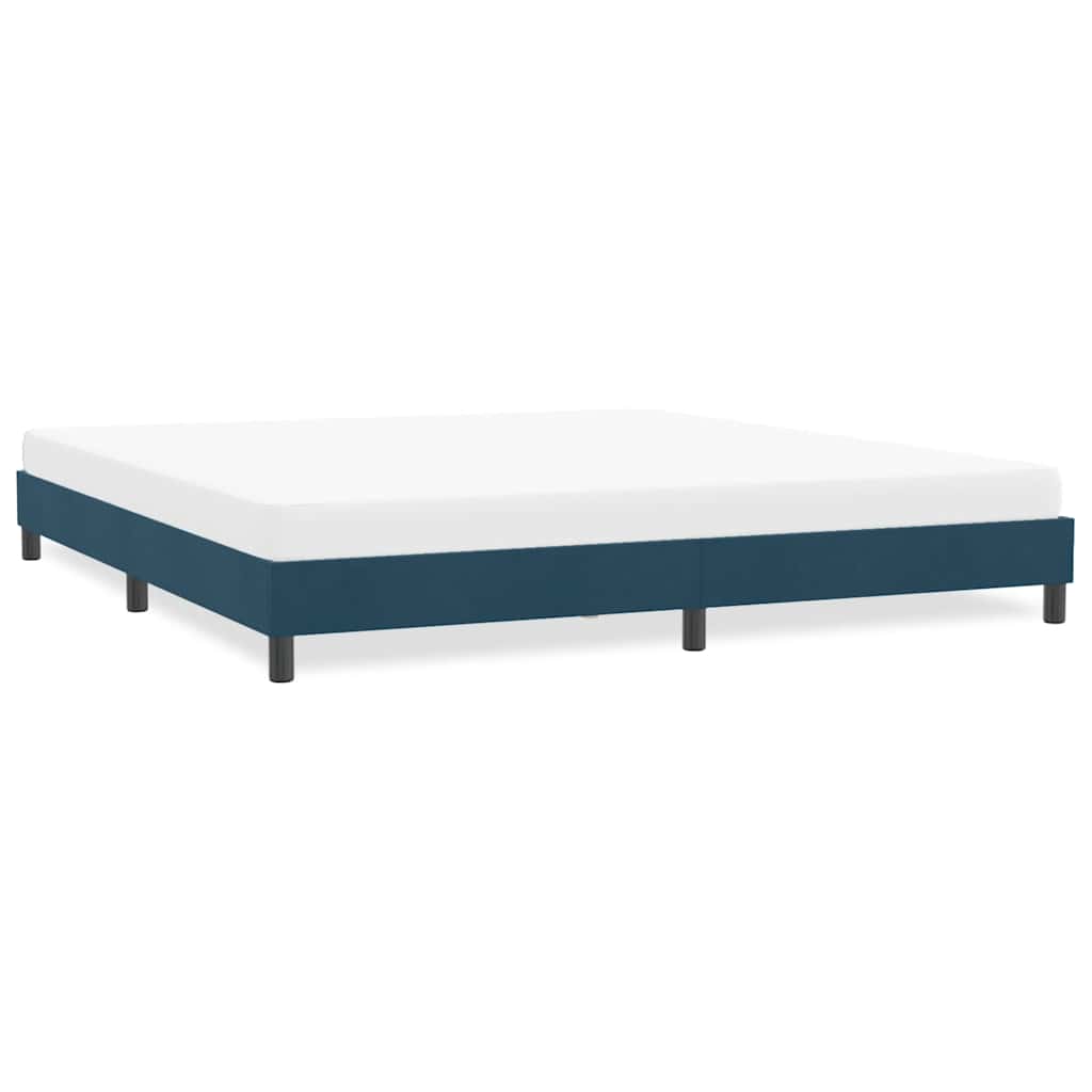sengeramme uden madras 180x210 cm fløjl mørkeblå