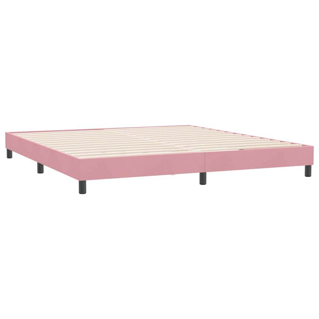 sengeramme uden madras 180x210 cm fløjl lyserød