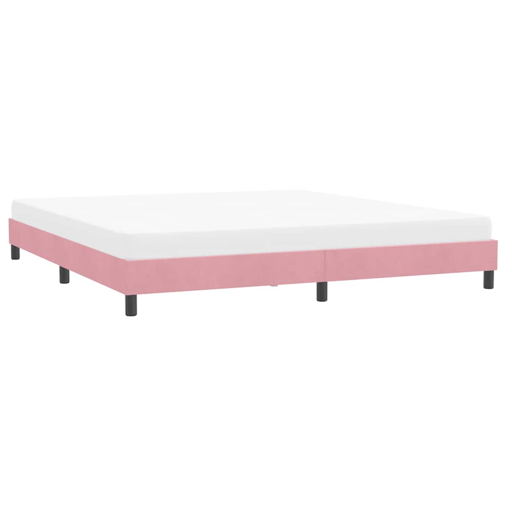 sengeramme uden madras 180x210 cm fløjl lyserød