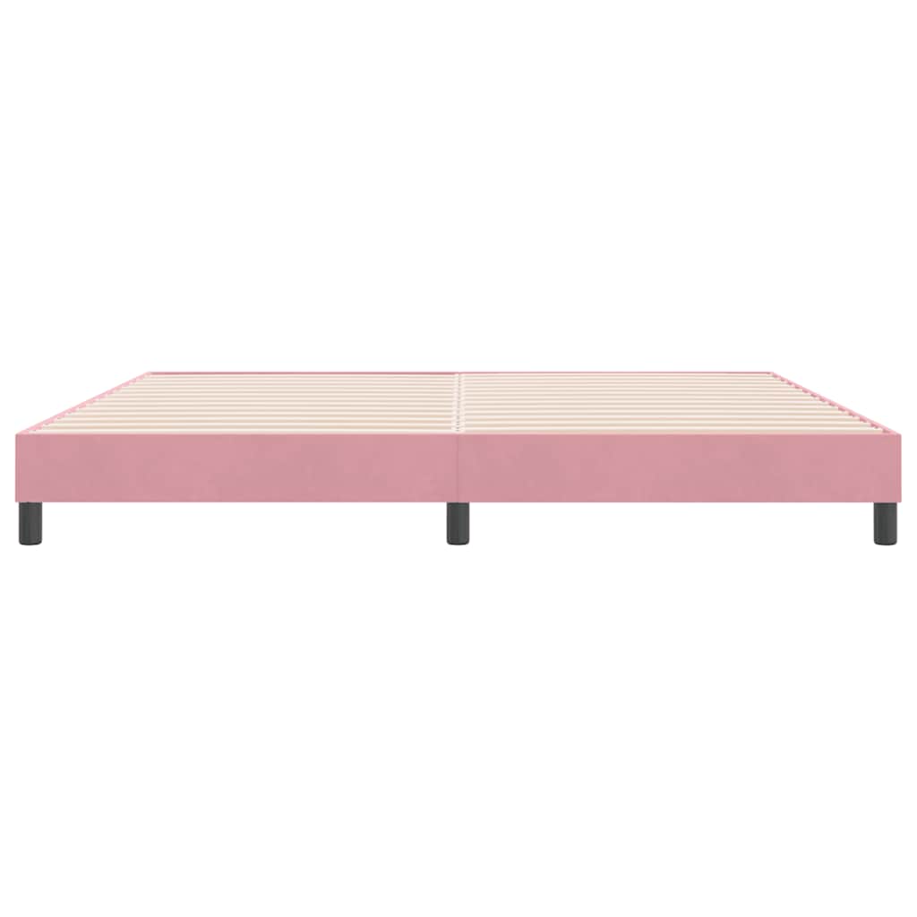 sengeramme uden madras 180x210 cm fløjl lyserød