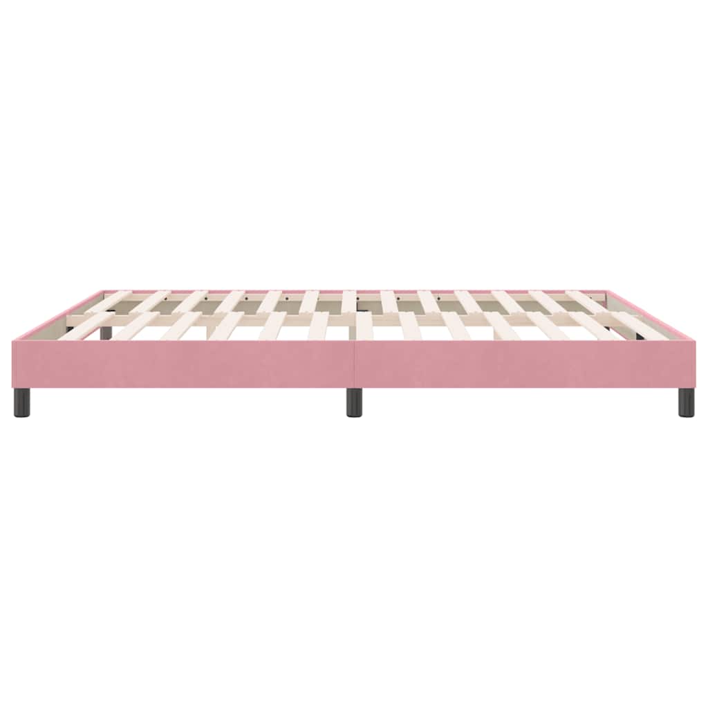 sengeramme uden madras 180x210 cm fløjl lyserød