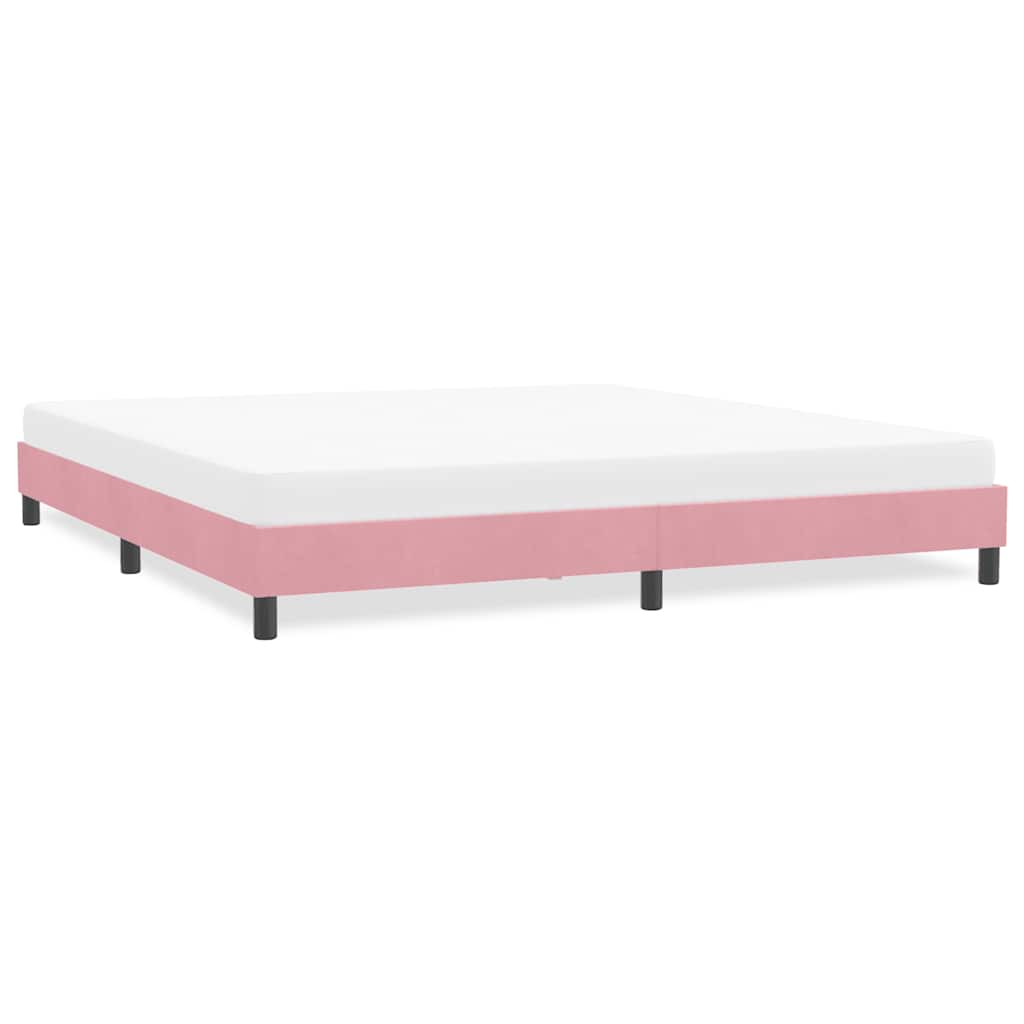 sengeramme uden madras 180x210 cm fløjl lyserød