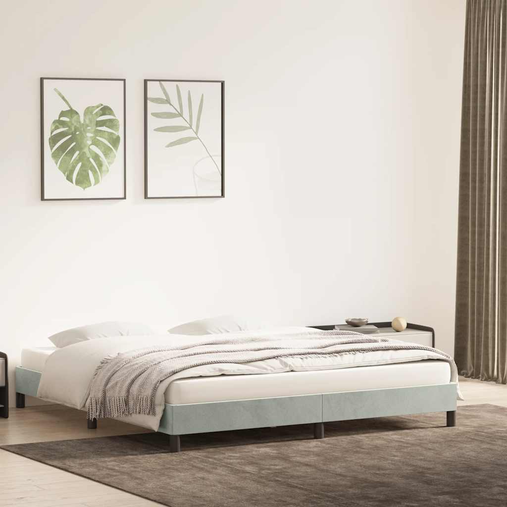sengeramme uden madras 200x210 cm fløjl lysegrå