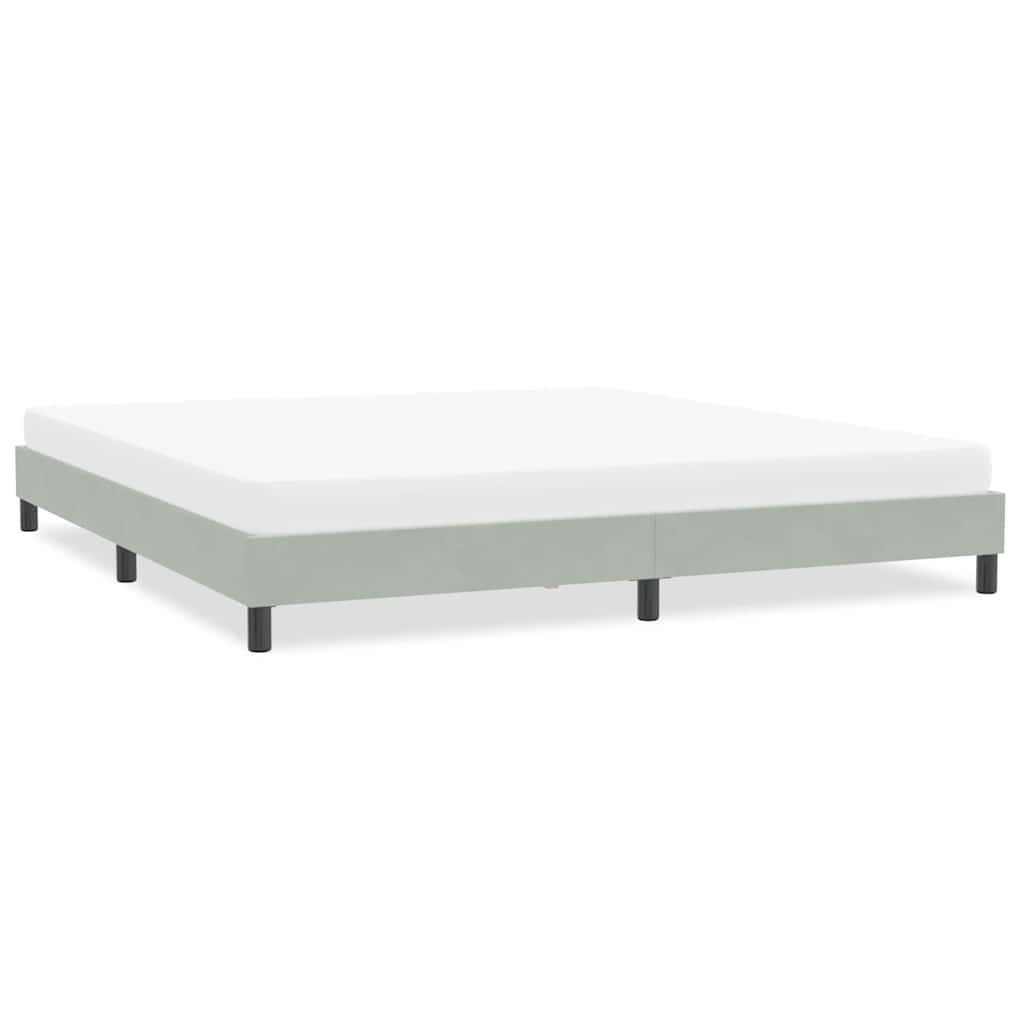sengeramme uden madras 200x210 cm fløjl lysegrå