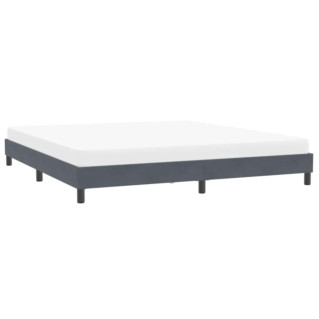 sengeramme uden madras 200x210 cm fløjl mørkegrå