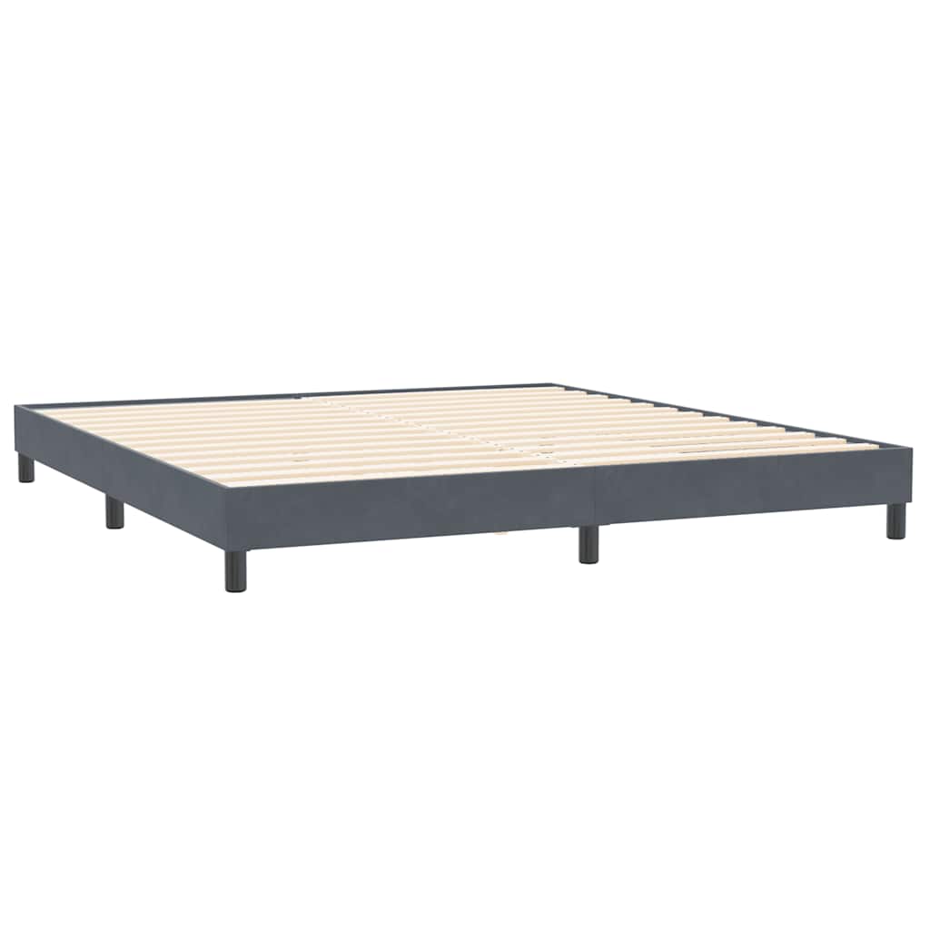 sengeramme uden madras 200x210 cm fløjl mørkegrå