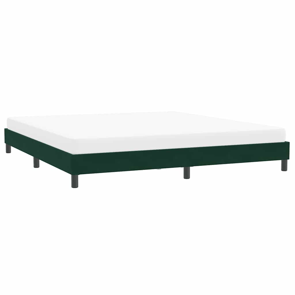 sengeramme uden madras 200x210 cm fløjl mørkegrøn