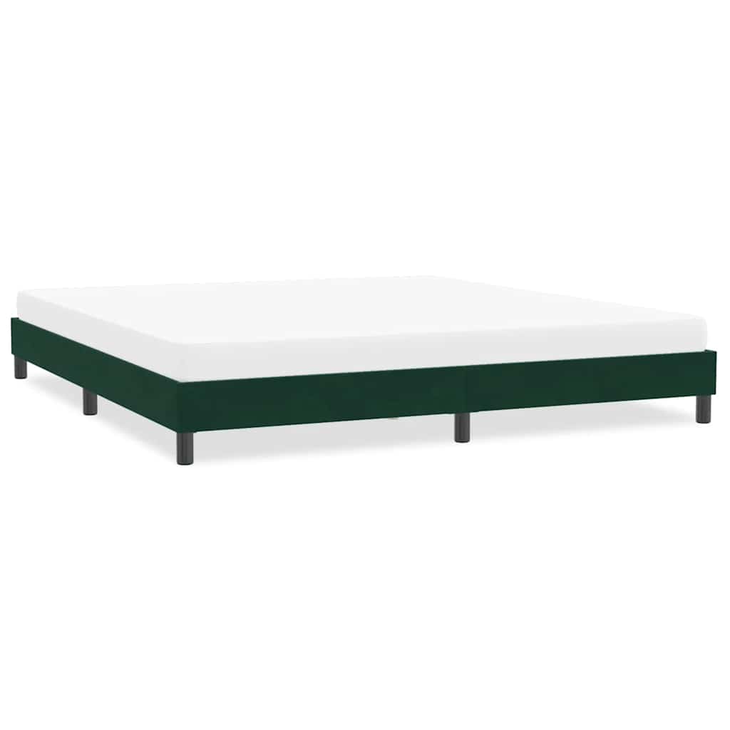 sengeramme uden madras 200x210 cm fløjl mørkegrøn
