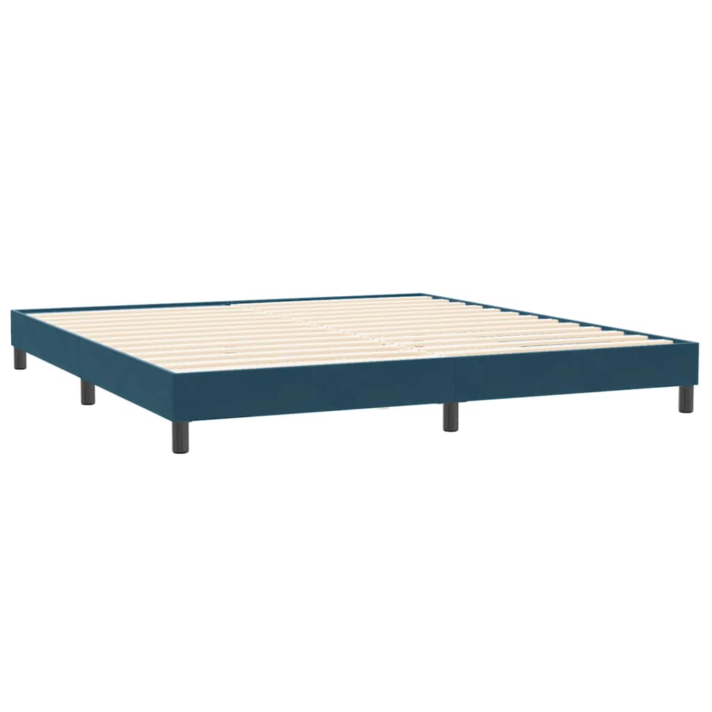 sengeramme uden madras 200x210 cm fløjl mørkeblå