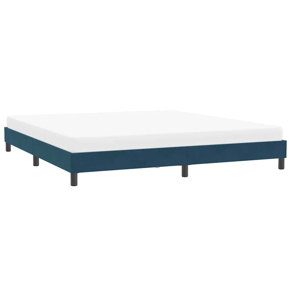 sengeramme uden madras 200x210 cm fløjl mørkeblå