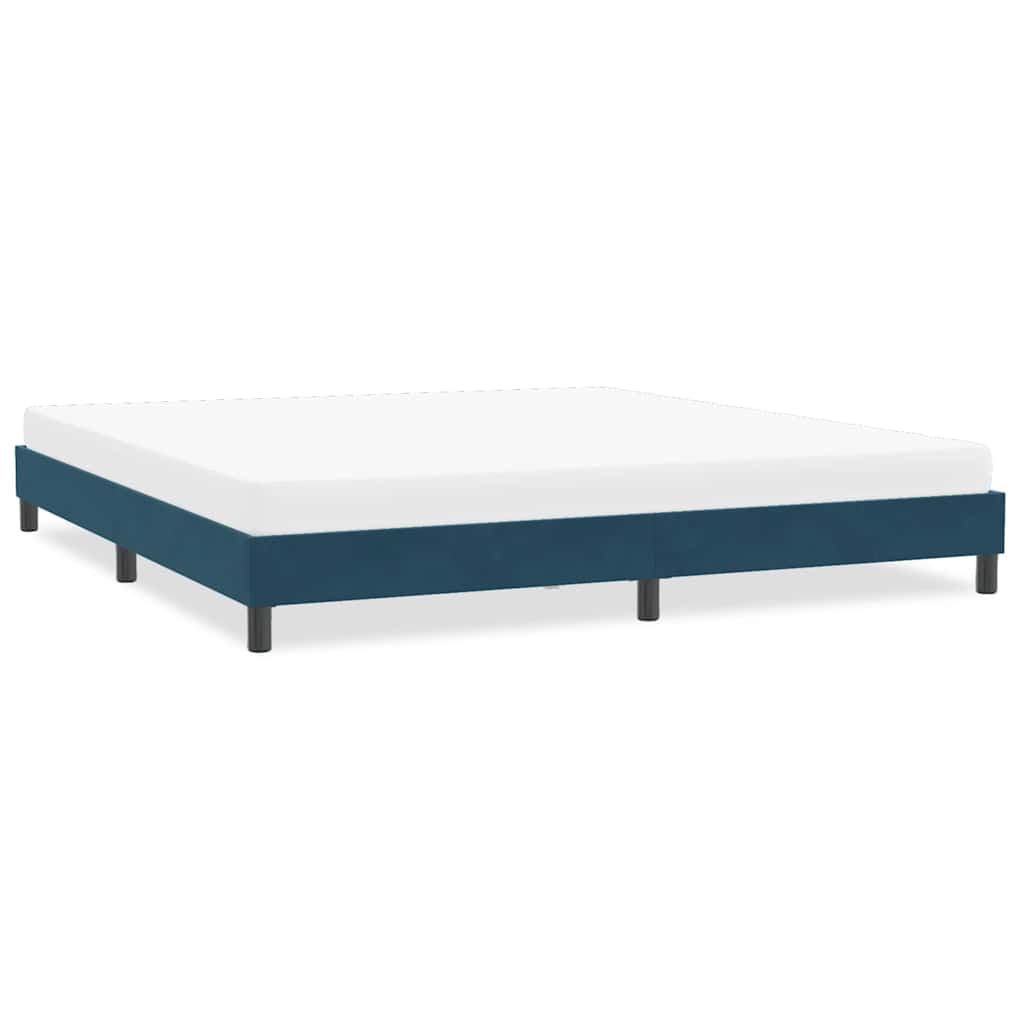 sengeramme uden madras 200x210 cm fløjl mørkeblå