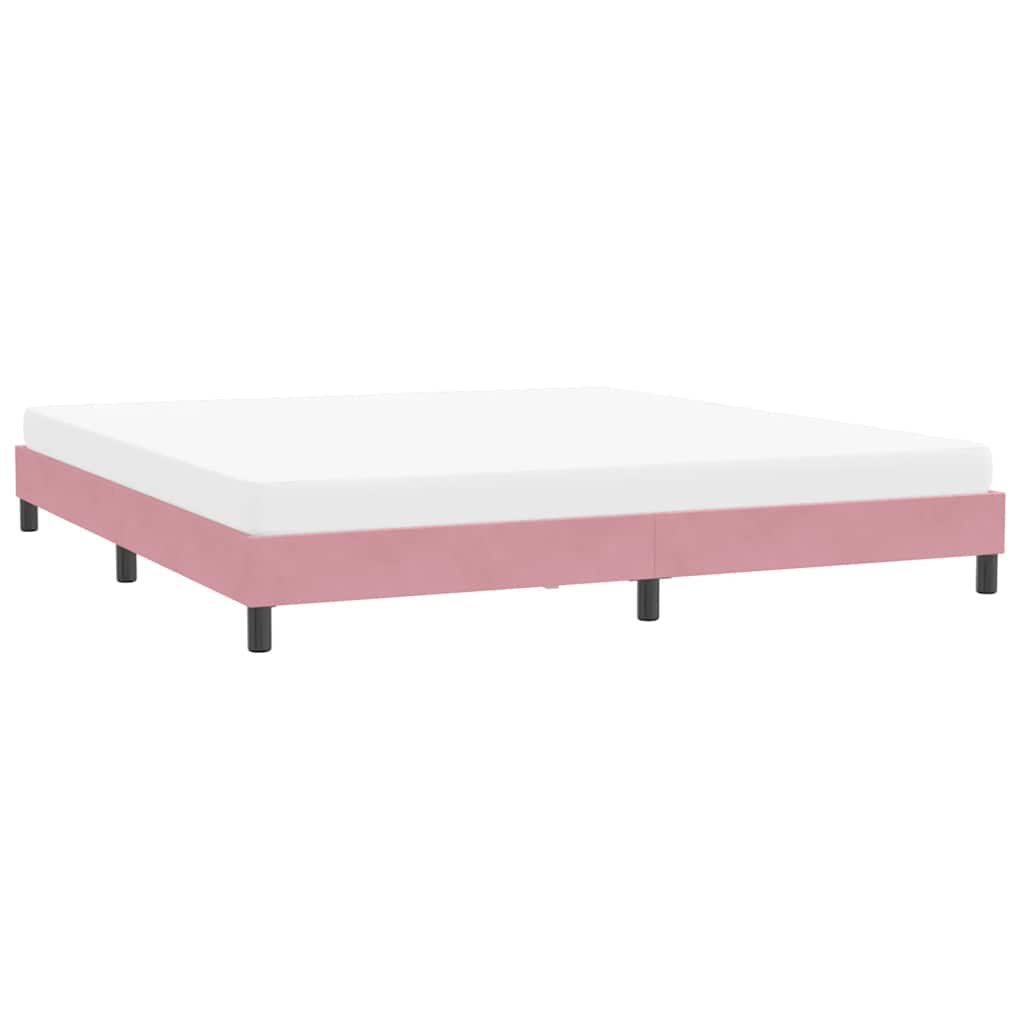 sengeramme uden madras 200x210 cm fløjl lyserød