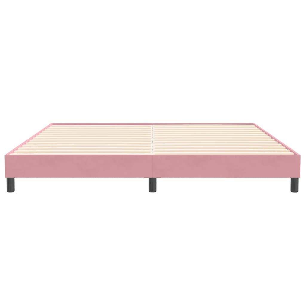 sengeramme uden madras 200x210 cm fløjl lyserød