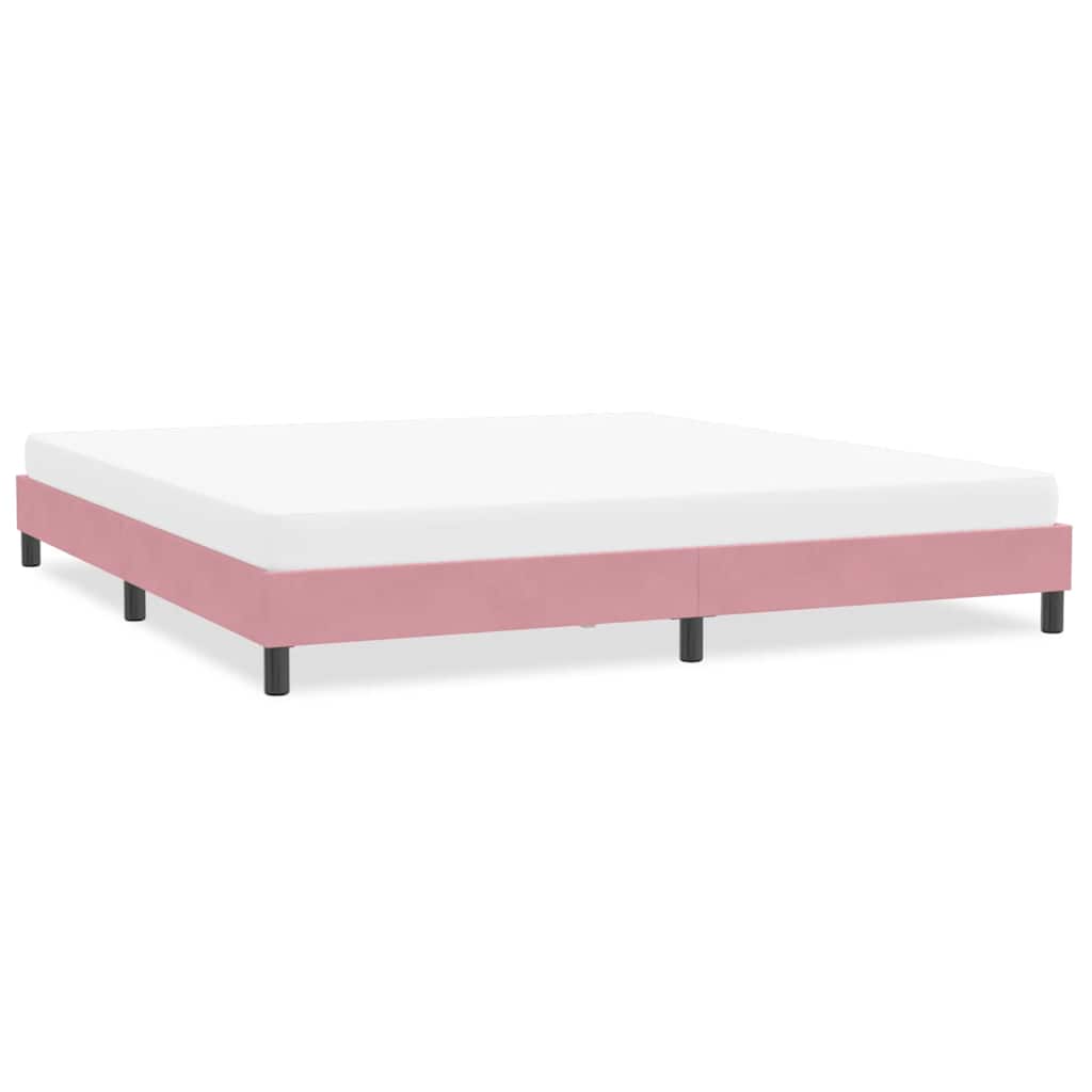 sengeramme uden madras 200x210 cm fløjl lyserød