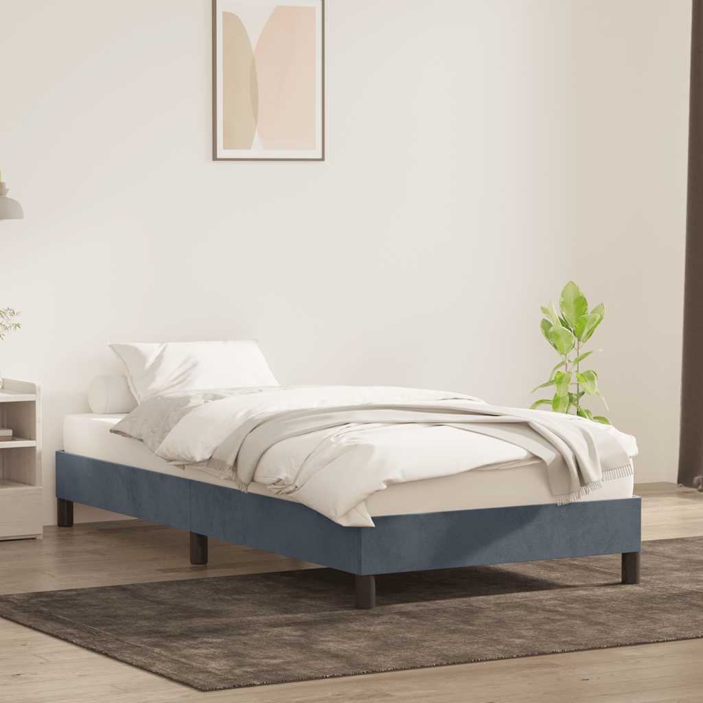 sengeramme uden madras 80x220 cm fløjl mørkegrå