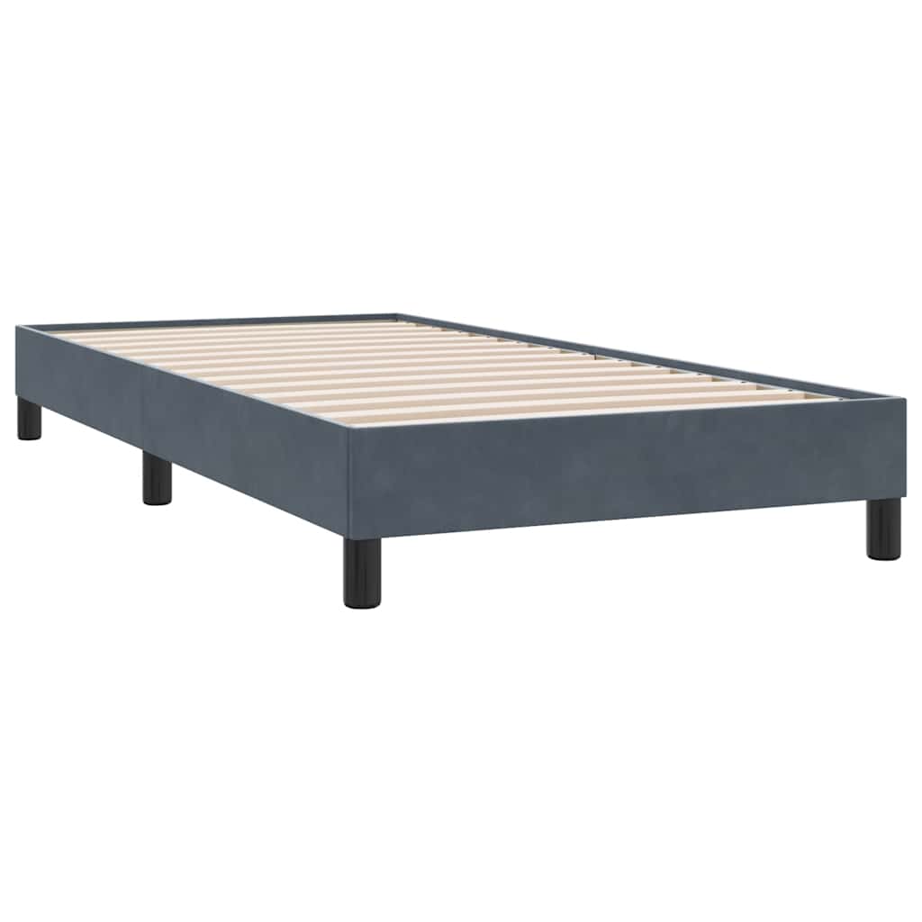 sengeramme uden madras 80x220 cm fløjl mørkegrå