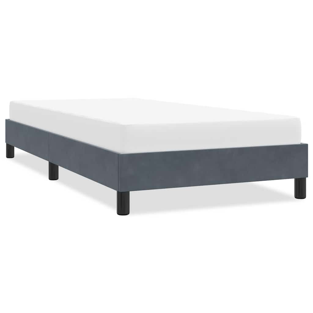 sengeramme uden madras 80x220 cm fløjl mørkegrå