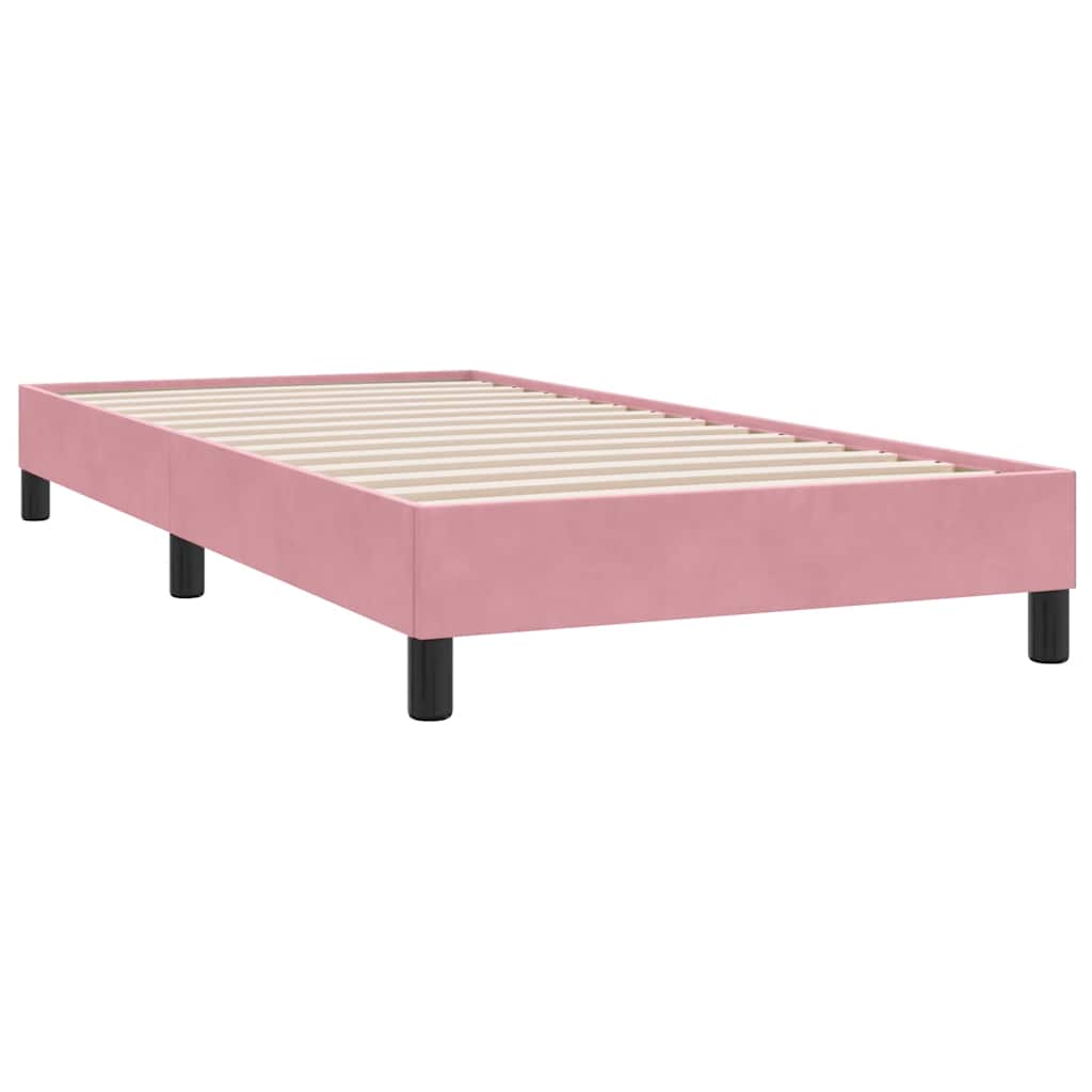 sengeramme uden madras 80x220 cm fløjl lyserød