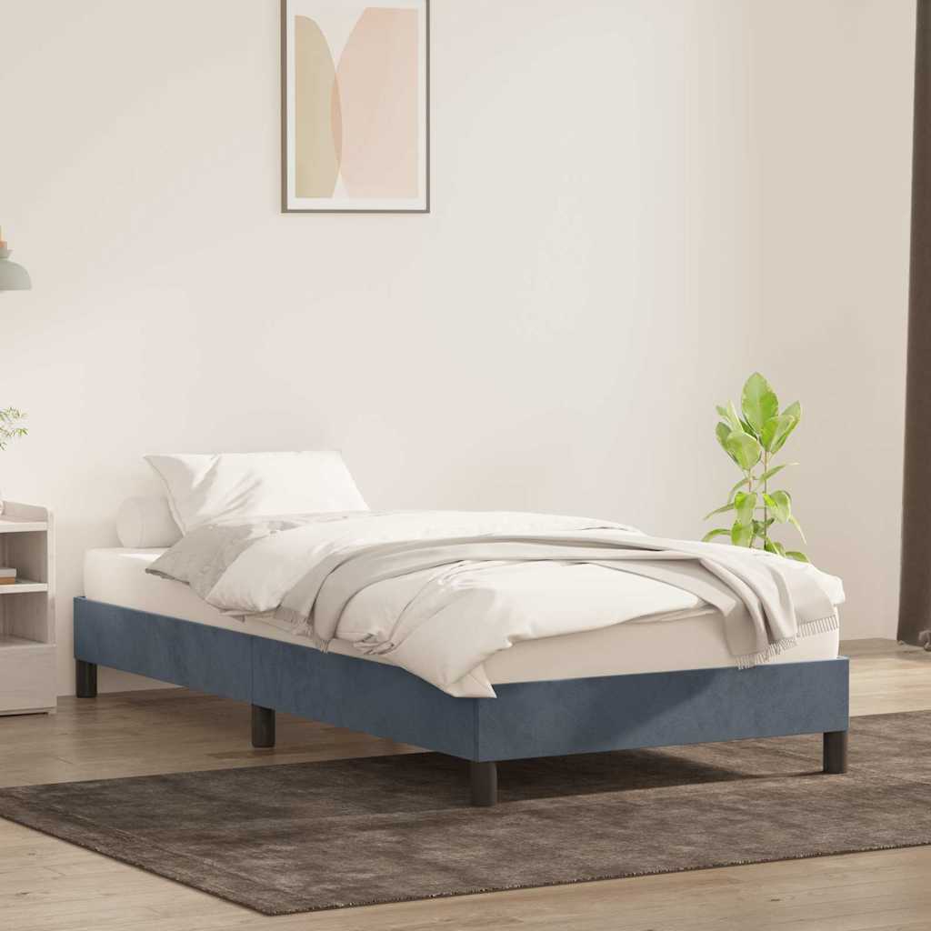 sengeramme uden madras 90x220 cm fløjl mørkegrå