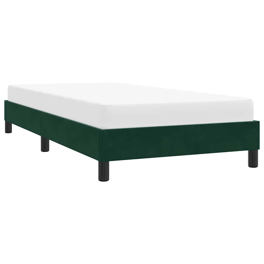 sengeramme uden madras 90x220 cm fløjl mørkegrøn