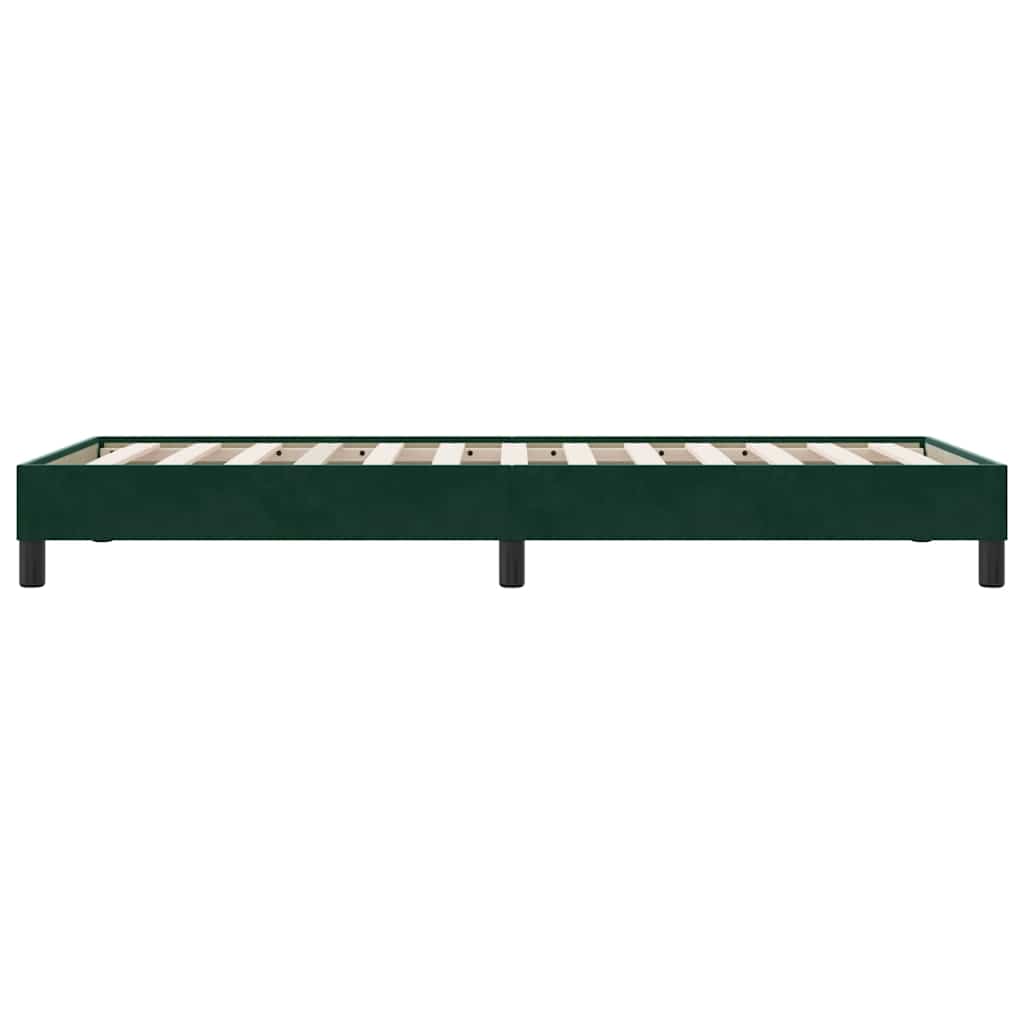 sengeramme uden madras 90x220 cm fløjl mørkegrøn