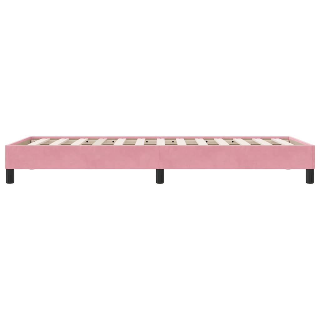 sengeramme uden madras 90x220 cm fløjl lyserød