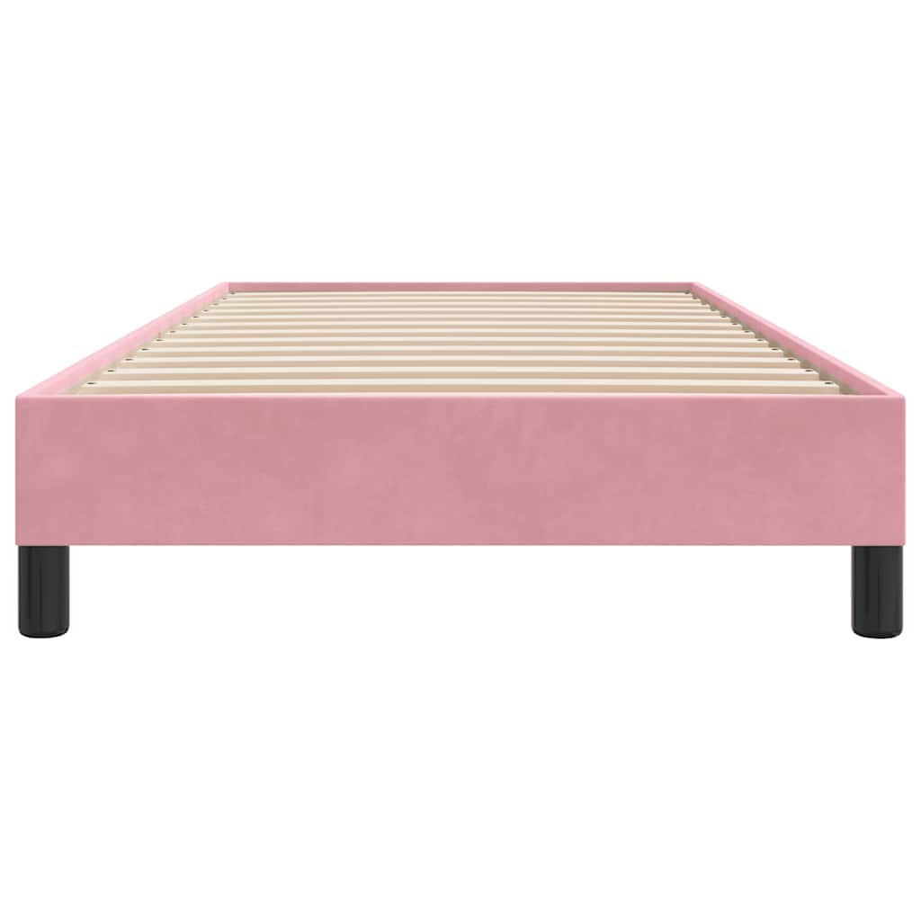 sengeramme uden madras 100x220 cm fløjl lyserød