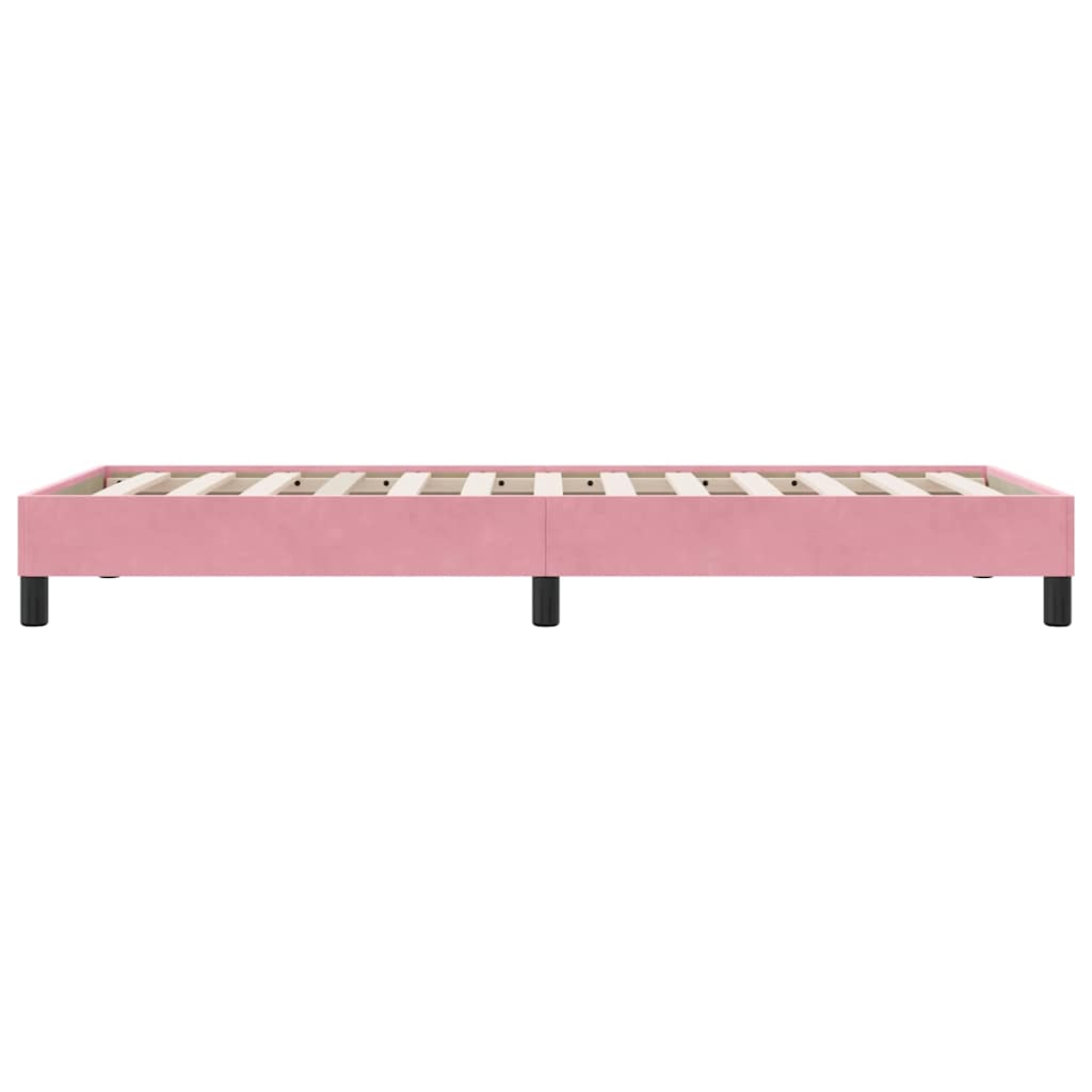 sengeramme uden madras 100x220 cm fløjl lyserød