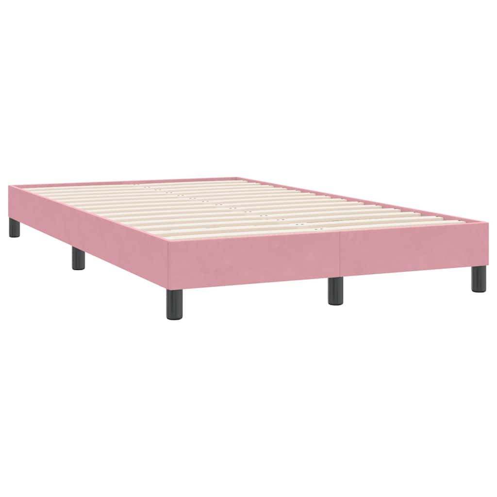 sengeramme uden madras 120x220 cm fløjl lyserød