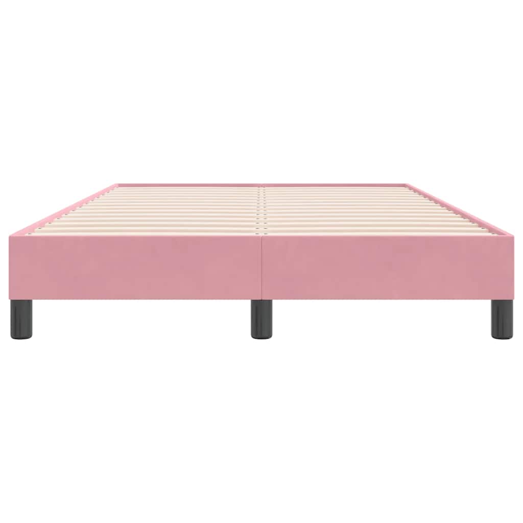 sengeramme uden madras 120x220 cm fløjl lyserød