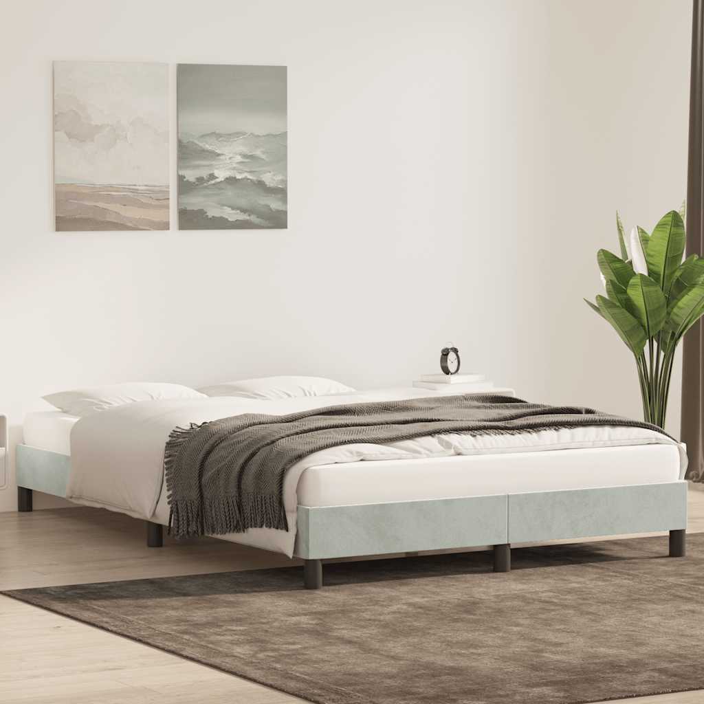 sengeramme uden madras 140x220 cm fløjl lysegrå