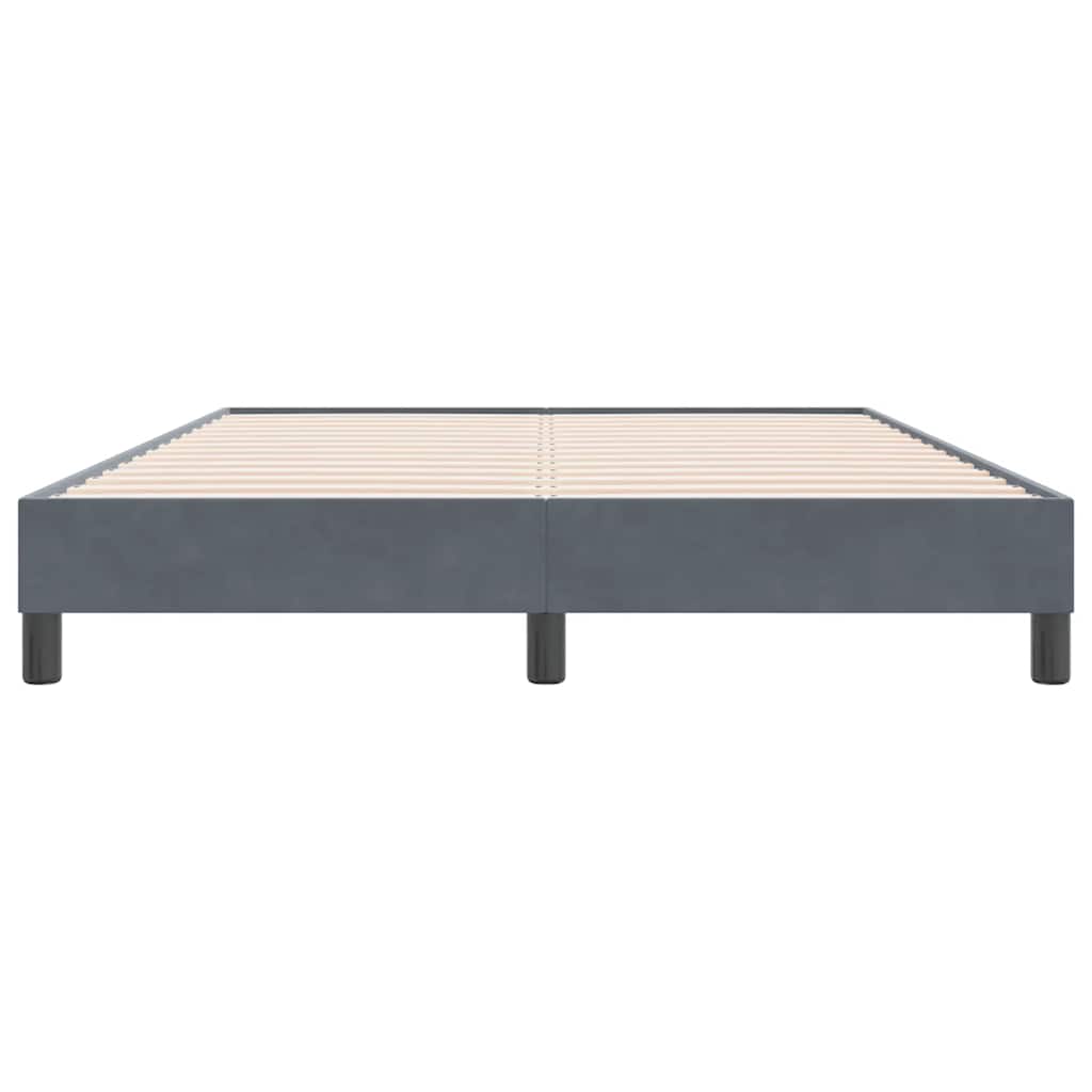 sengeramme uden madras 140x220 cm fløjl mørkegrå
