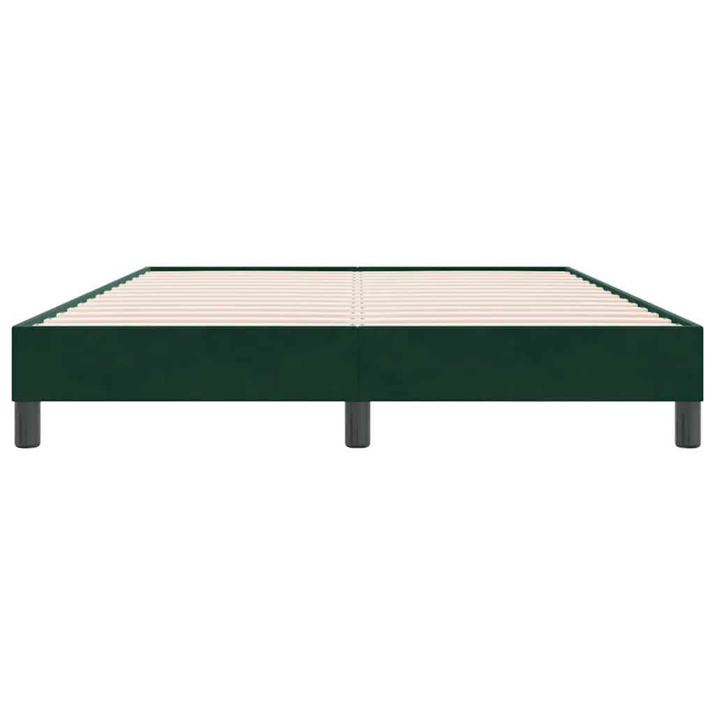 sengeramme uden madras 140x220 cm fløjl mørkegrøn