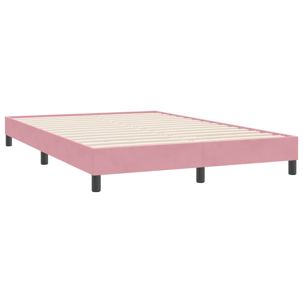 sengeramme uden madras 140x220 cm fløjl lyserød