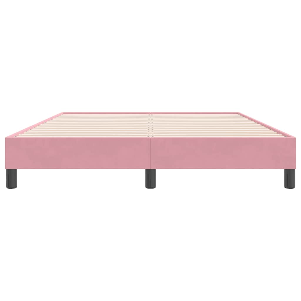 sengeramme uden madras 160x220 cm fløjl lyserød