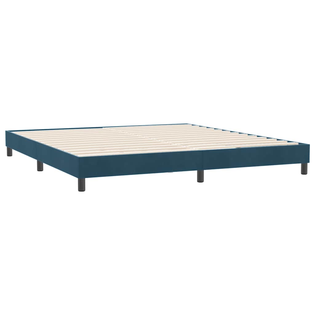 sengeramme uden madras 180x220 cm fløjl mørkeblå