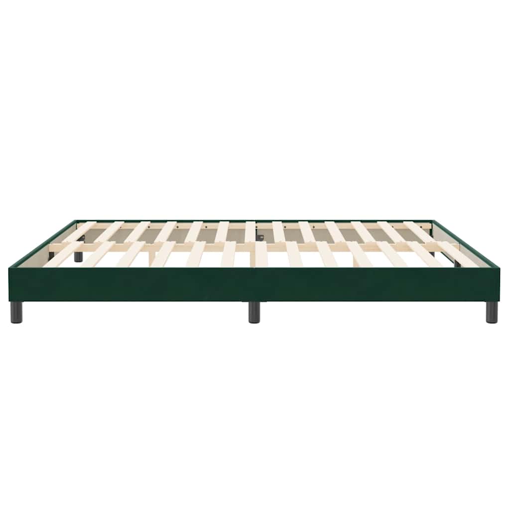 sengeramme uden madras 200x220 cm fløjl mørkegrøn