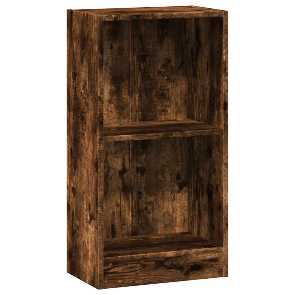 bogreol 40x24x76 cm konstrueret træ røget egetræsfarve