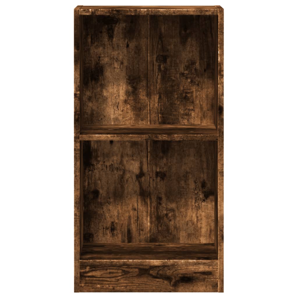 bogreol 40x24x76 cm konstrueret træ røget egetræsfarve