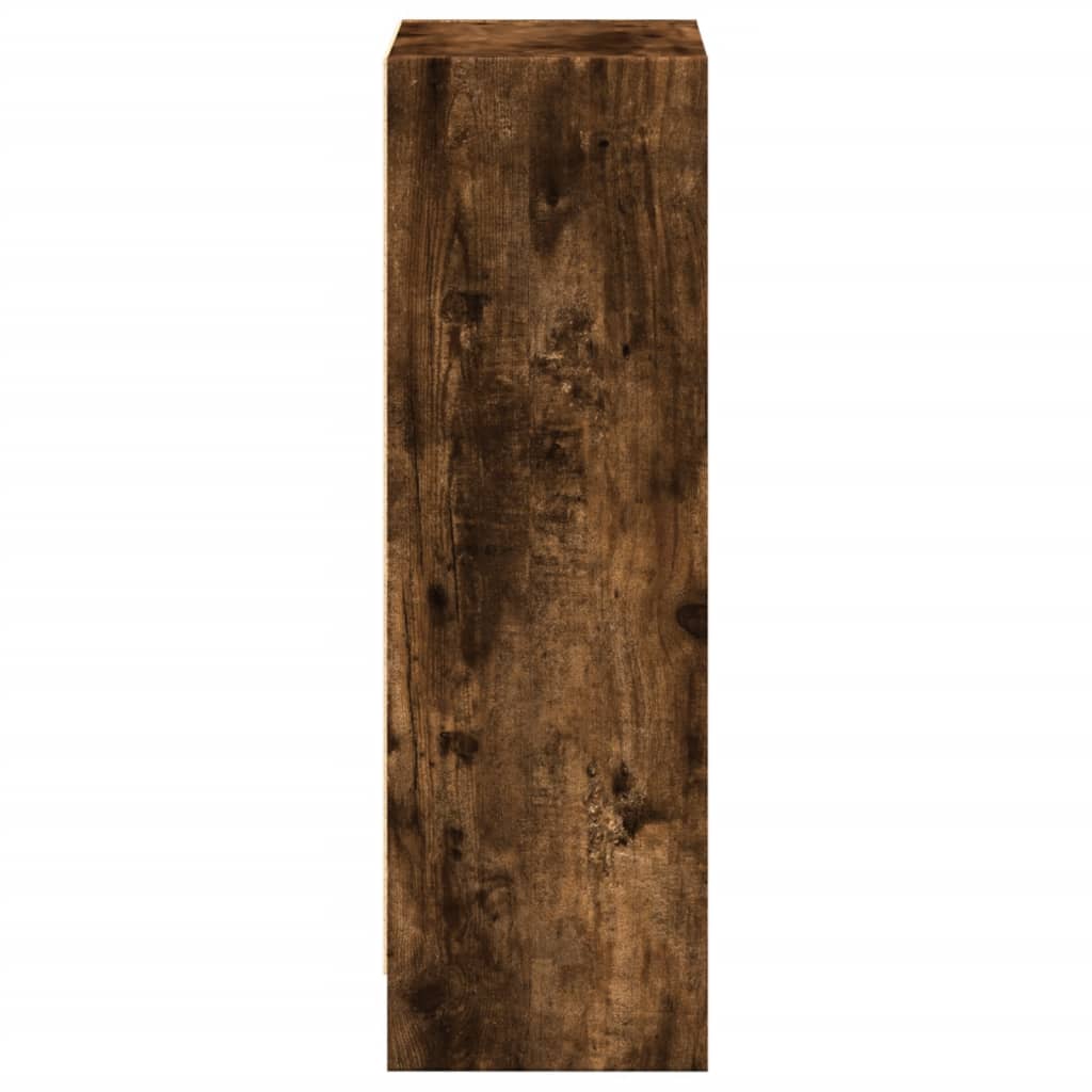 bogreol 40x24x76 cm konstrueret træ røget egetræsfarve
