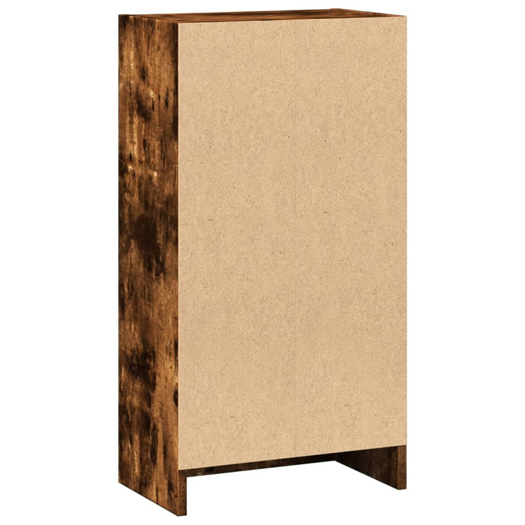 bogreol 40x24x76 cm konstrueret træ røget egetræsfarve