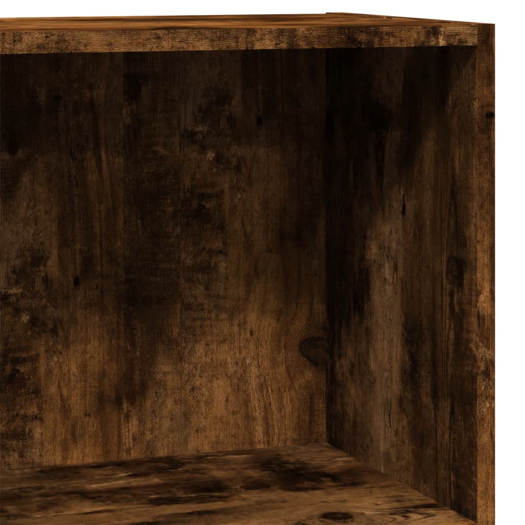 bogreol 40x24x76 cm konstrueret træ røget egetræsfarve