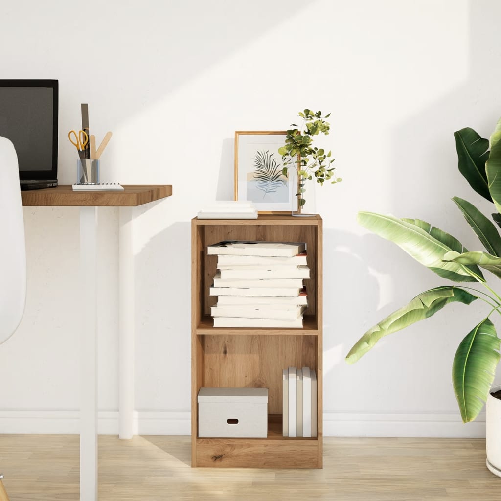 bogreol 40x24x76 cm konstrueret træ egetræsfarve
