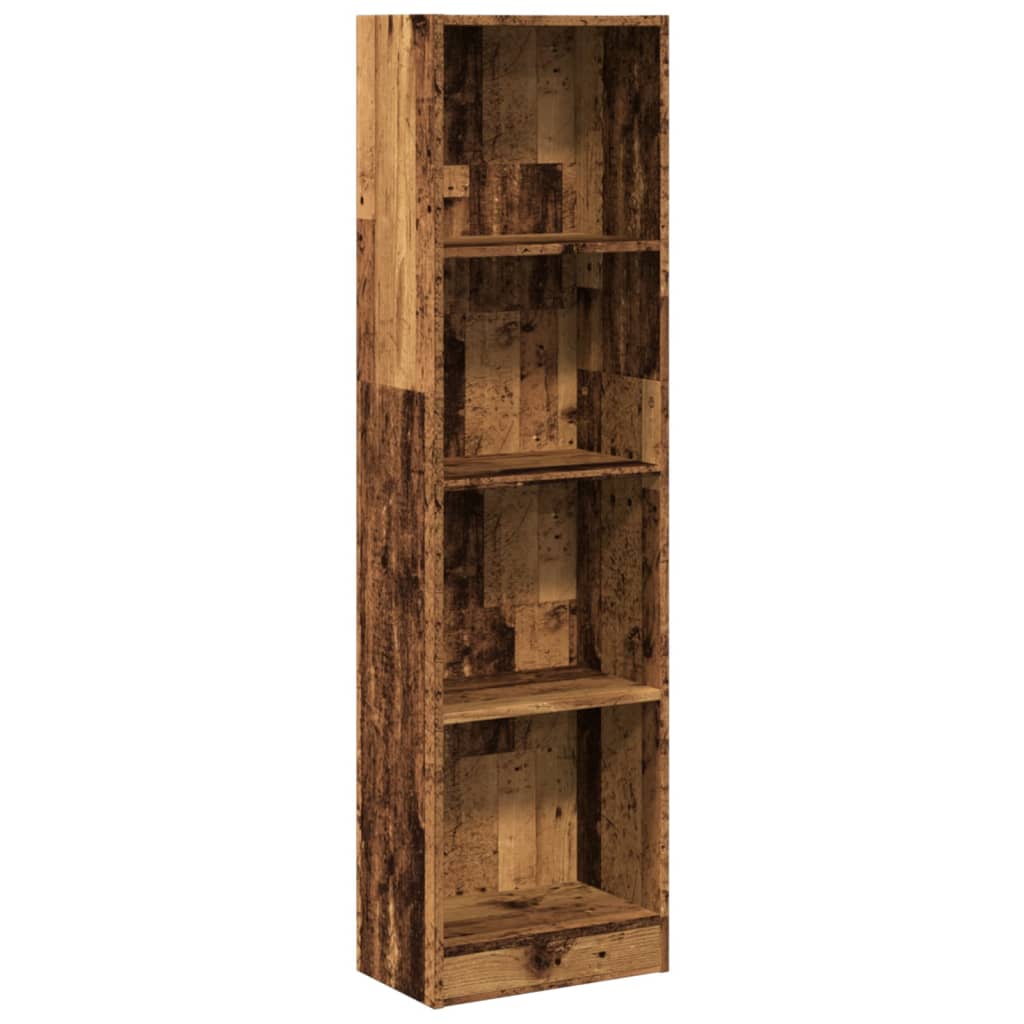 bogreol 40x24x143 cm konstrueret træ antikt træ
