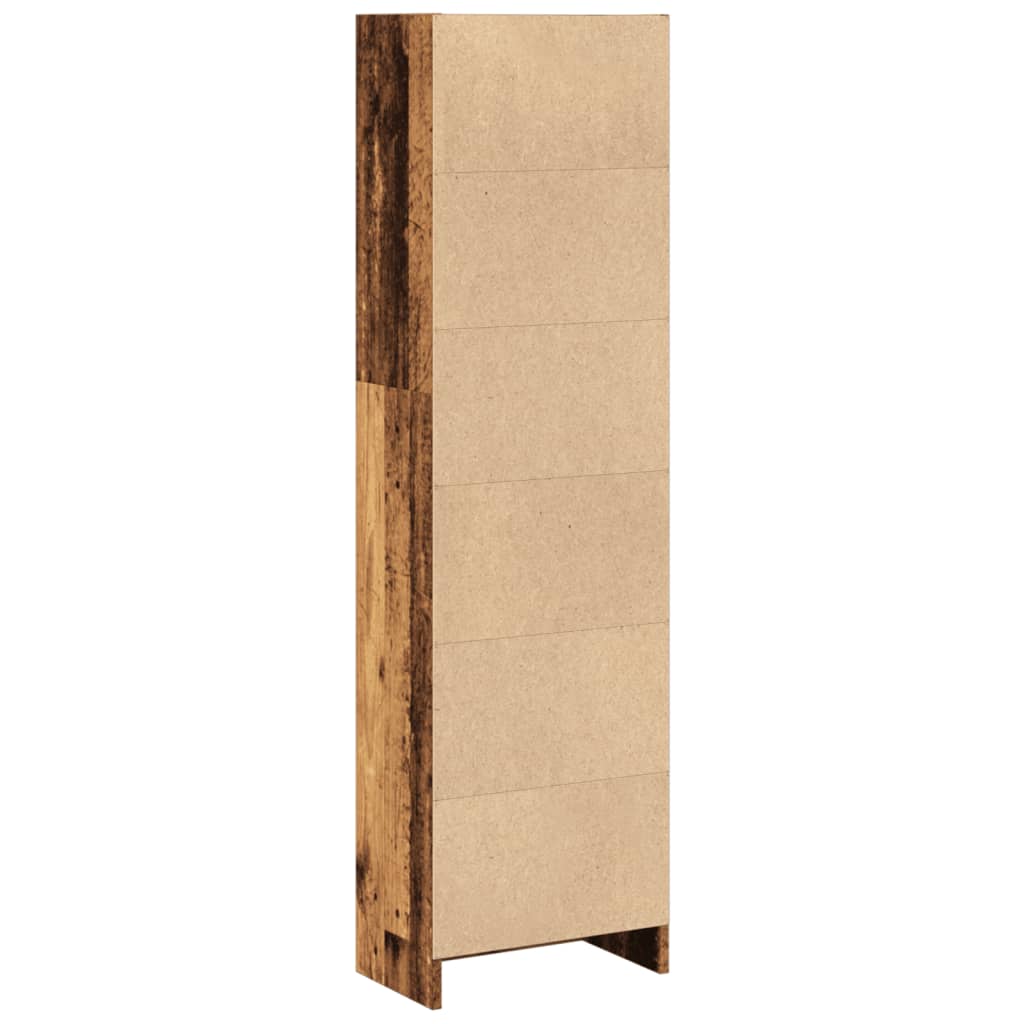bogreol 40x24x143 cm konstrueret træ antikt træ