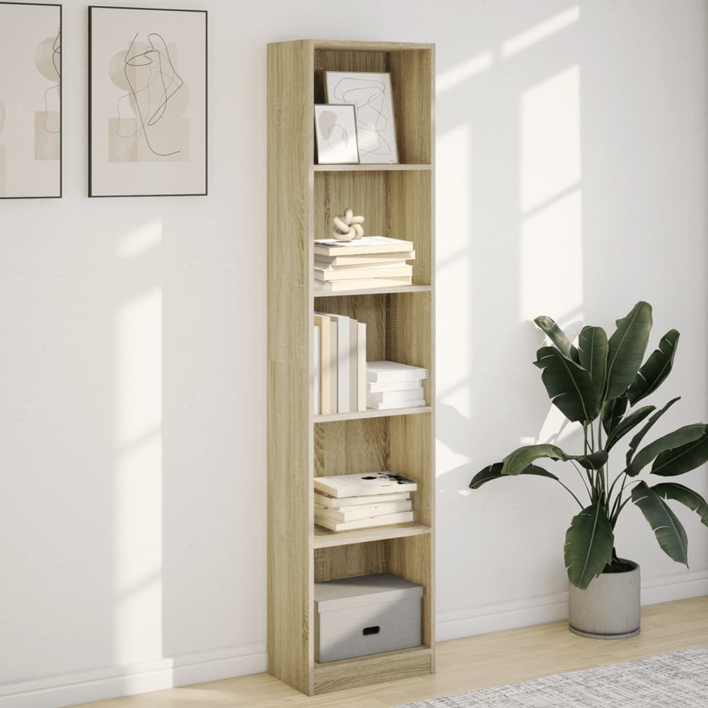 bogreol 40x24x176 cm konstrueret træ sonoma-eg