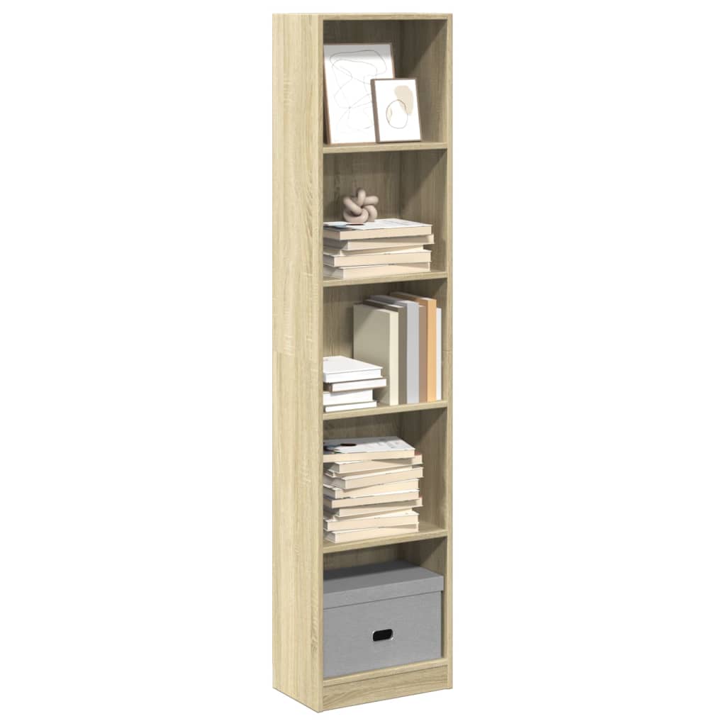bogreol 40x24x176 cm konstrueret træ sonoma-eg