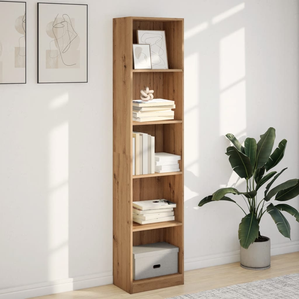 bogreol kunstnerisk eg 40x24x176 cm konstrueret træ