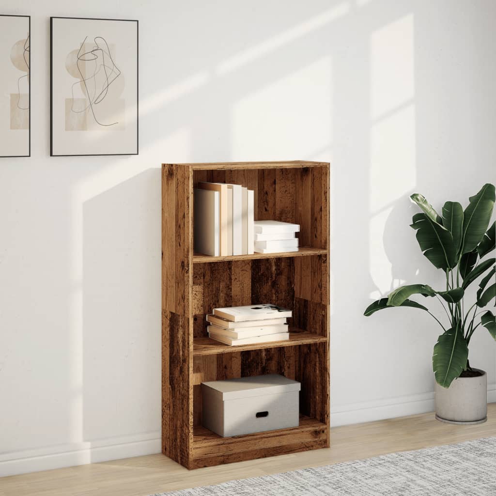 bogreol 60x24x109 cm konstrueret træ antikt træ