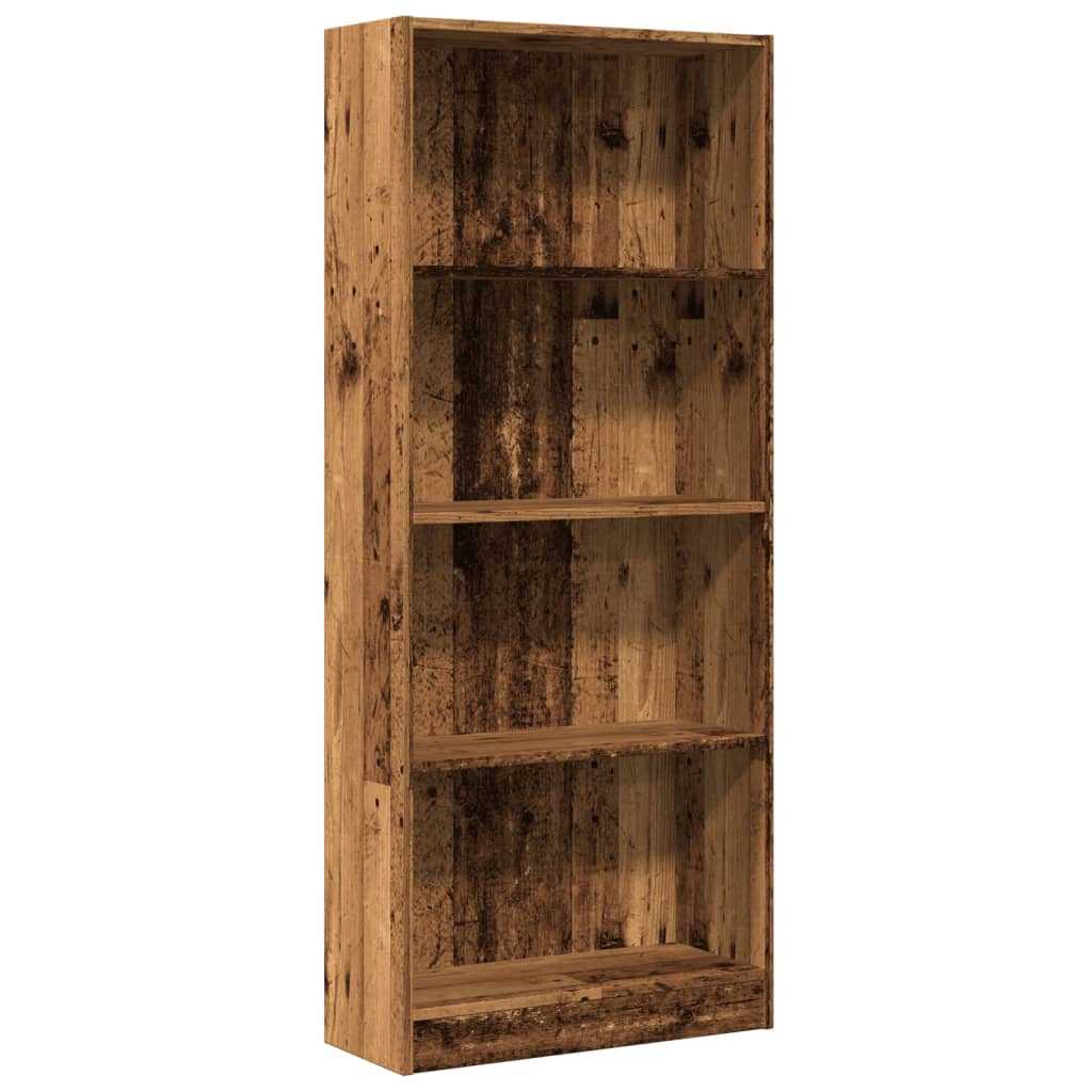 bogreol 60x24x143 cm konstrueret træ antikt træ